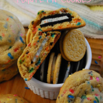 Cake Batter Oreo-Stuffed Funfetti Cookies