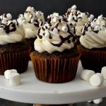 Hot Chocolate Cupcakes with Marshmallow Buttercream