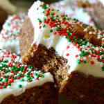 Gingerbread Blondies with Cream Cheese Icing