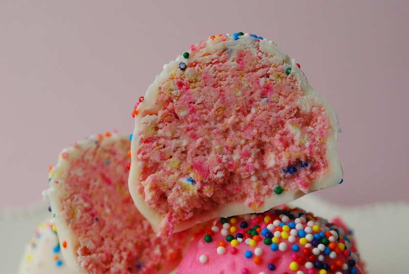 Close-up of the interior of a circus animal cookie truffle