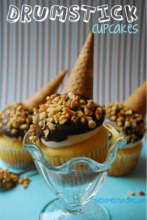 drumstick cupcakes - cupcakes with the same flavor as ice cream drumsticks