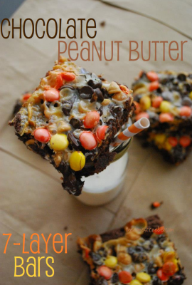chocolate peanut butter seven layer bars