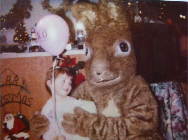 photo of author as a child with an easter bunny