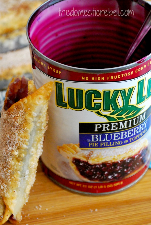 close up photo of lucky leaf blueberry pie filling