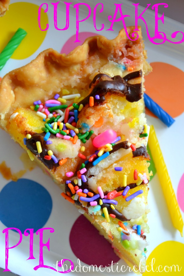 cupcake pie slice on a polka dot plate