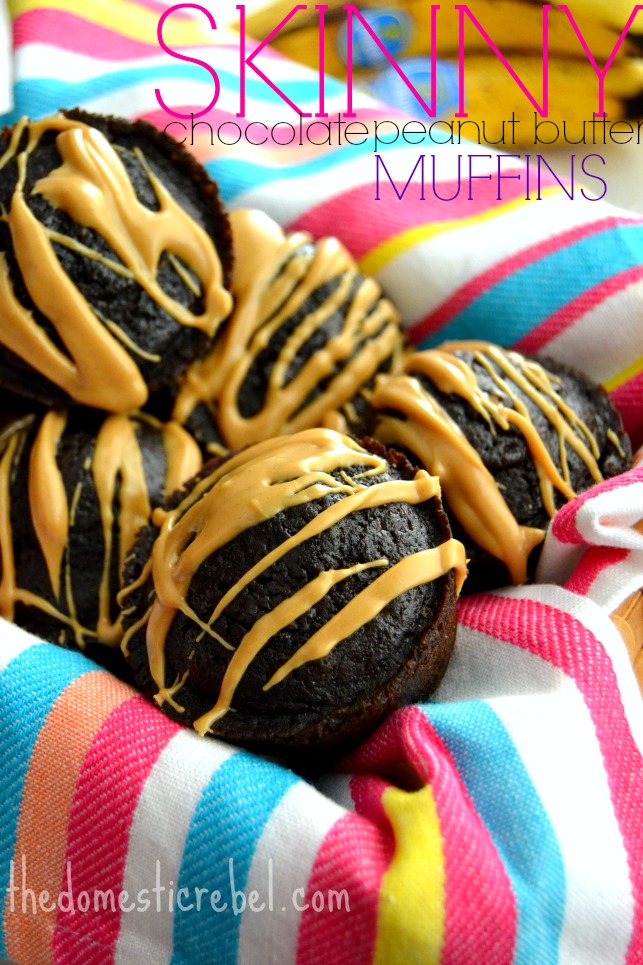 skinny chocolate peanut butter muffins