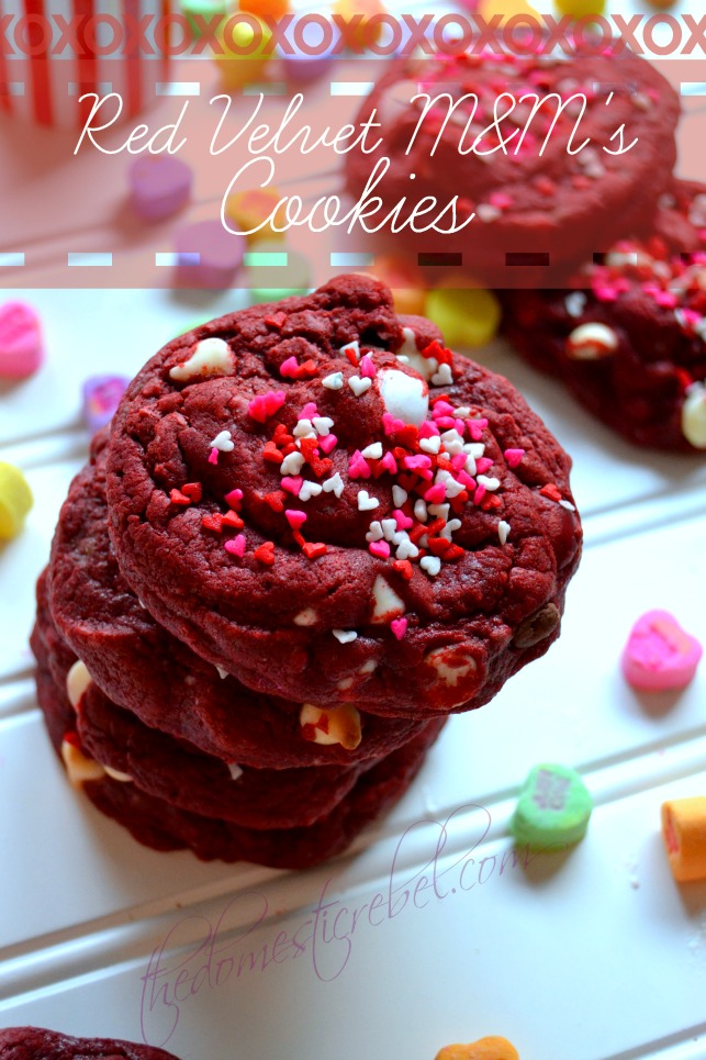 red velvet m&ms cookies