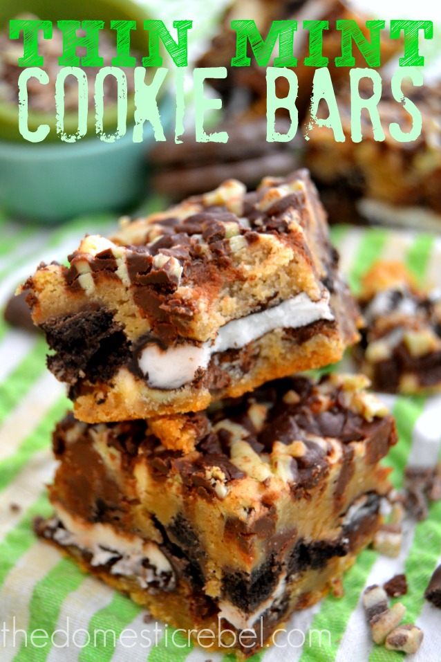 thin mint cookie bars