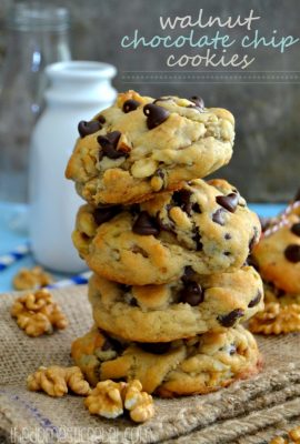 These Copycat Levain Bakery Walnut Chocolate Chip Cookies are INCREDIBLE! Thick, chewy, soft and bursting with walnut pieces and chocolate chips, they're so easy to make and taste just like Levain's from NYC!
