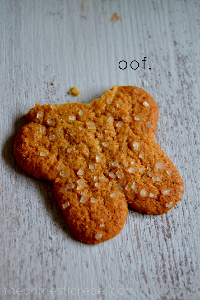 headless gingerbread man cookie