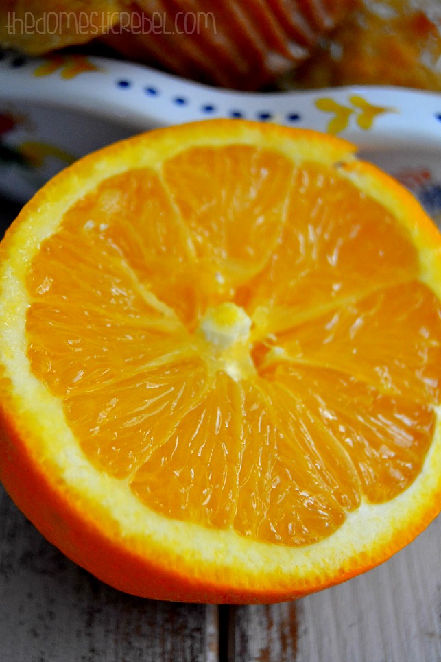 Up close photo of an orange slice