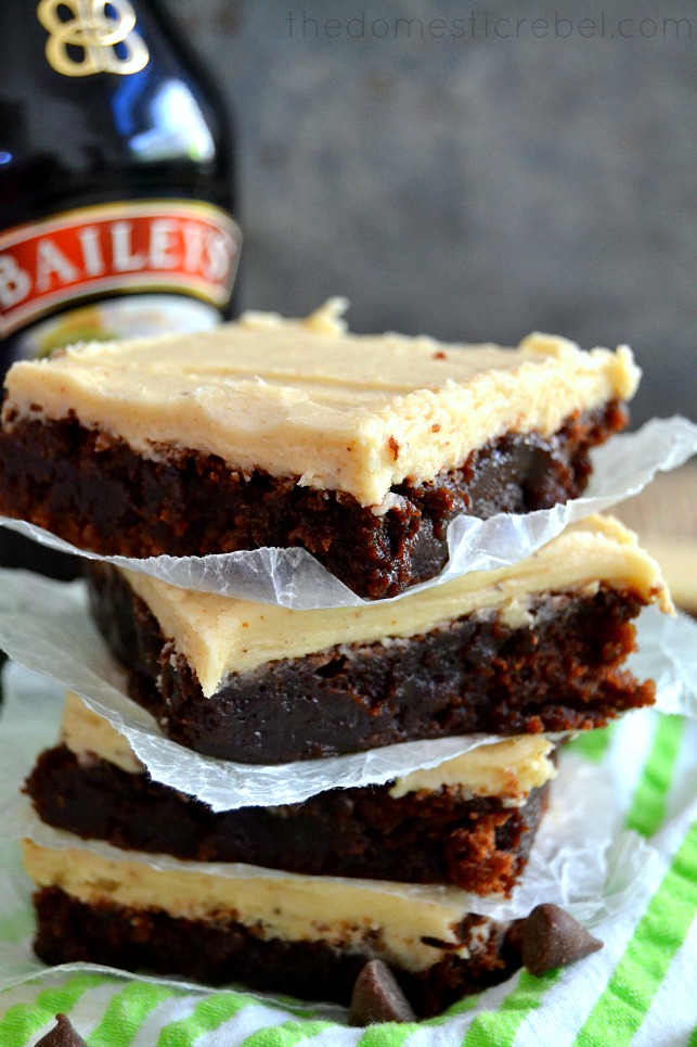 Bailey's Brown Butter Frosted Brownies are rich and fudgy brownies topped with a thick, creamy and sinfully delicious Bailey's & brown butter frosting. The perfect sweet treat! 
