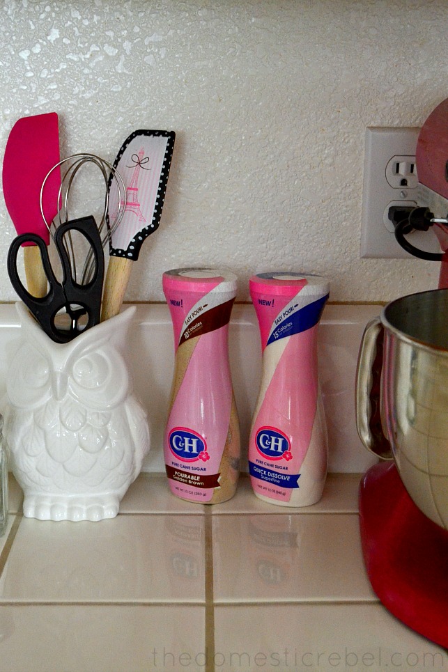 photo of C&H sugar products on a kitchen counter with utensils
