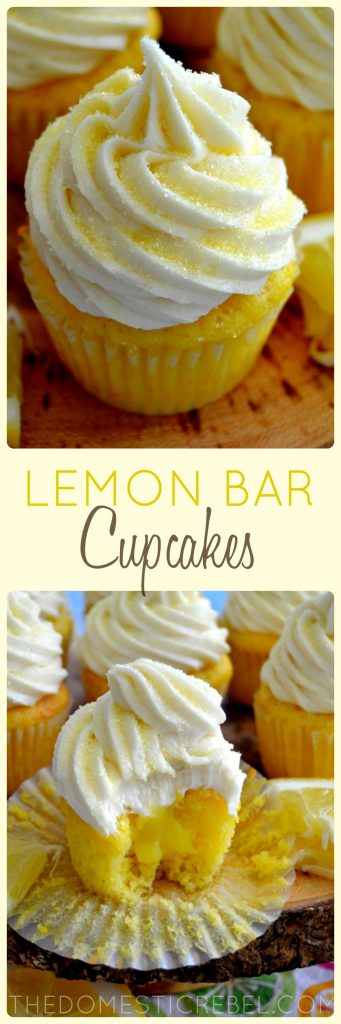 lemon bar cupcakes collage
