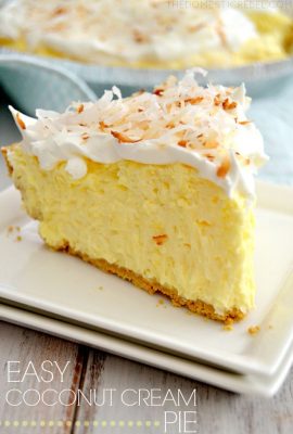 This No-Bake Easy Coconut Cream Pie is a classic recipe you must try! Creamy, light, fluffy and coconutty, it tastes like it's made from scratch without all the effort.