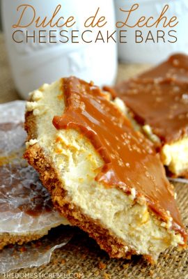 These Dulce de Leche Cheesecake Bars are a sweet and salty lover's dream come true! You'll love this easy, foolproof cheesecake recipe!