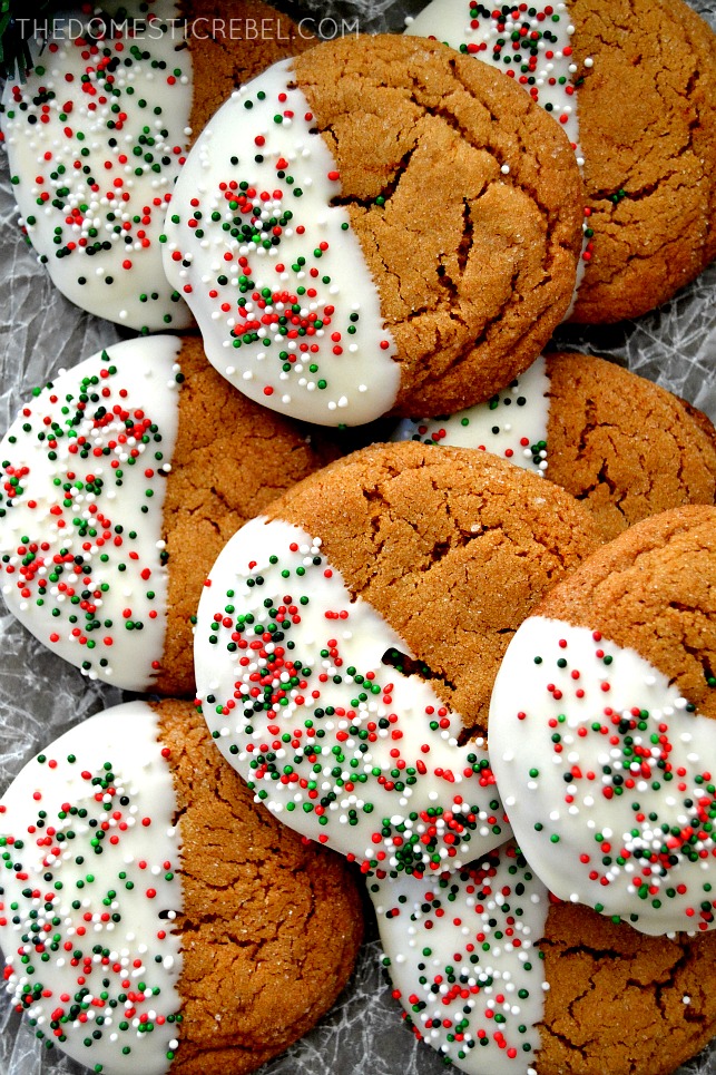 gingerbread molasses cookies arranged on parchment paper