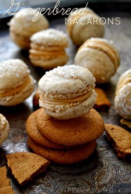 These Gingerbread Macarons are surprisingly simple to make and taste amazing! Sweet, spicy, crisp and chewy and filled with a creamy Biscoff center, they're the perfect holiday treat!