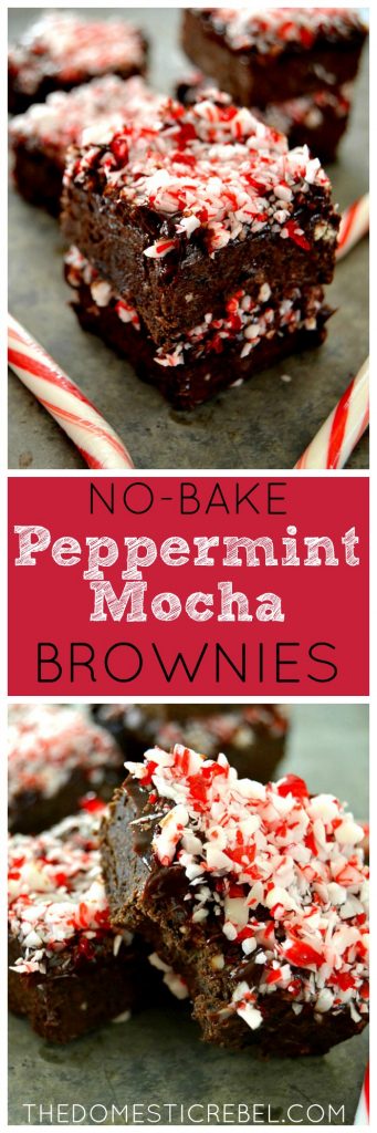 peppermint mocha brownies collage