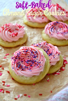 These Soft-Baked Almond Sugar Cookies are irresistibly soft, tender and so easy to make! Keep this recipe for any special occasion when you're craving buttery, sweet almond sugar cookies!