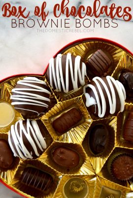 These Box of Chocolates Brownie Bombs are so delicious and EASY to make! You're just four ingredients away from these super fudgy, ultra chocolaty wonders!