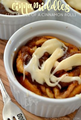 These Cinnamiddles are so gooey, decadent and utterly divine! If you ever wanted just the center of a cinnamon roll, this is the easiest recipe for you!