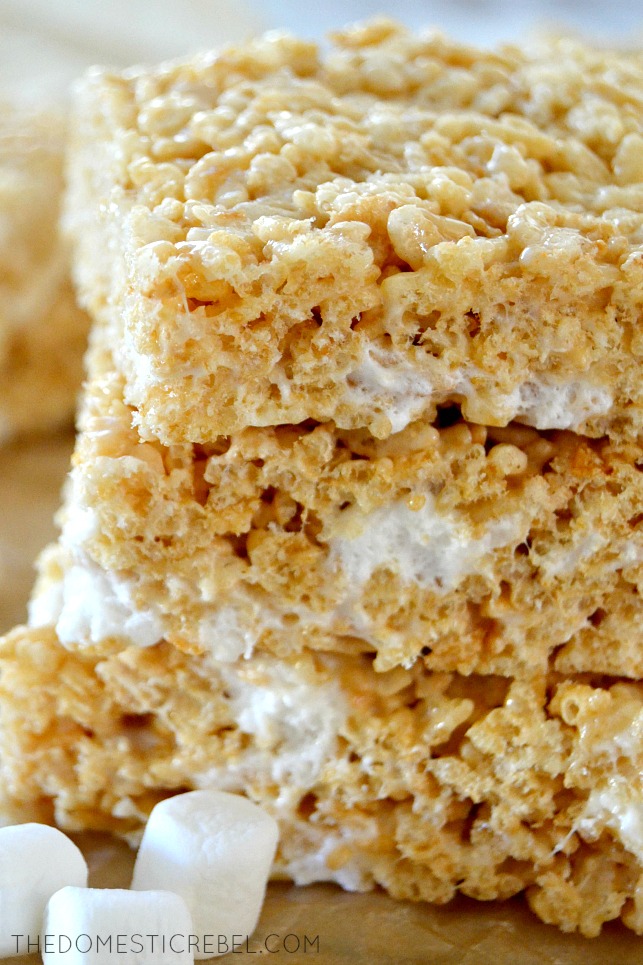 The Perfect Brown Butter Rice Krispy Treats | The Domestic Rebel