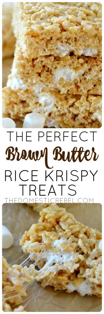 Brown Butter Rice Krispy Treats collage