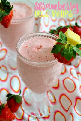 These Strawberry Dole Whips taste like Disney's famed pineapple whips but with a delightfully sweet strawberry flavor! SO easy to make, comes together in minutes and only requires a blender!