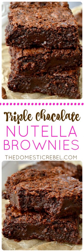 Triple Chocolate Nutella Brownies collage