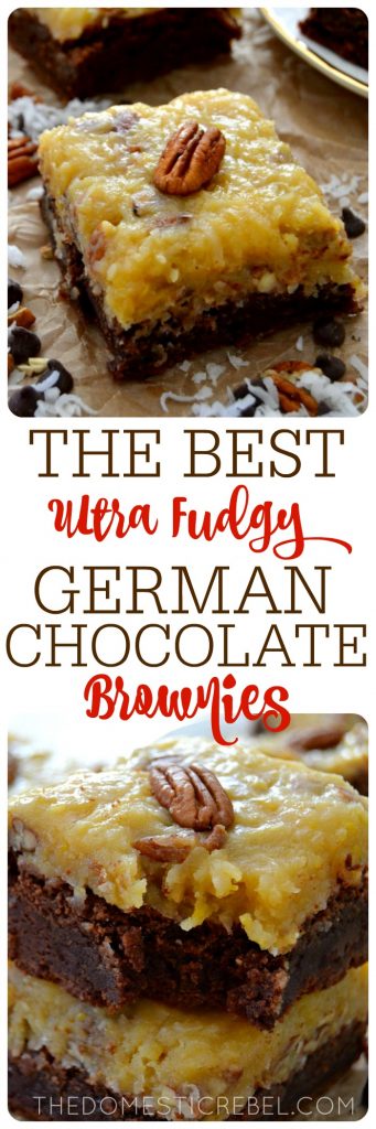 German Chocolate Brownies collage