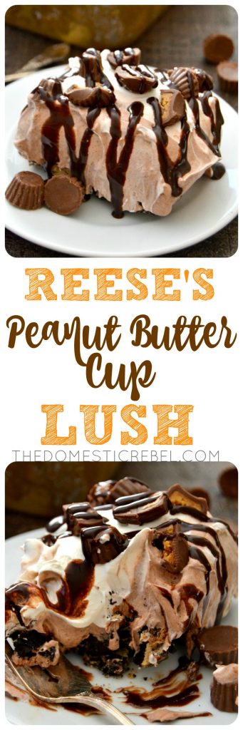 Reese's PB Cup Lush Dessert collage