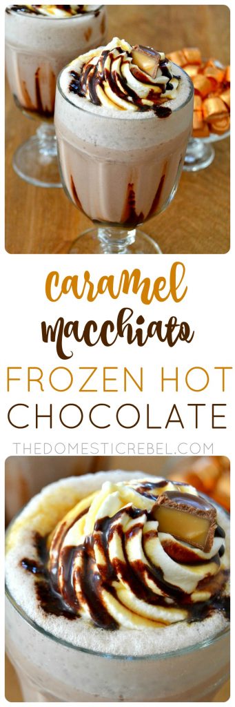 Caramel Frozen Hot Chocolate collage
