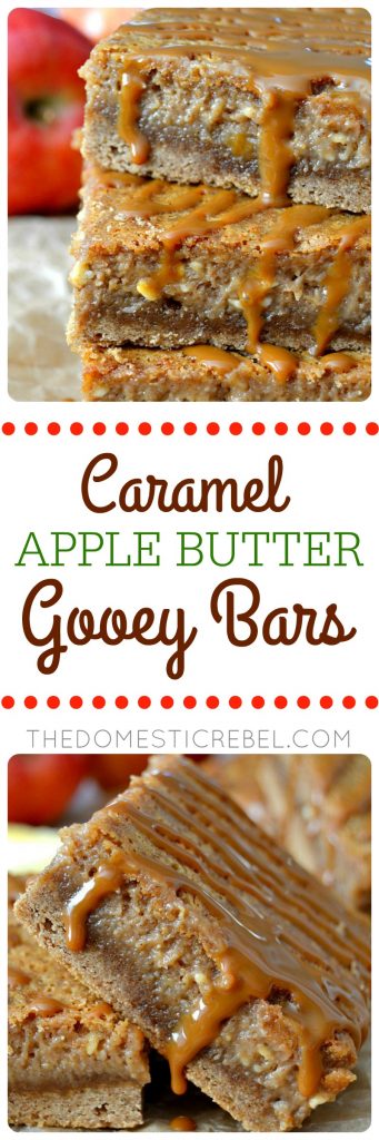 Caramel Apple Gooey Bars collage
