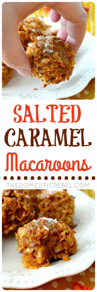 salted caramel macaroons collage