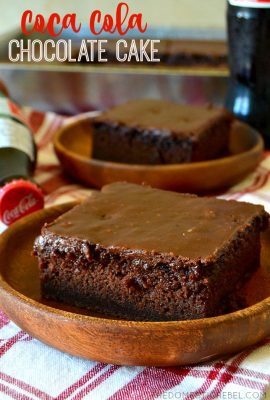 This Coca Cola Chocolate Cake is a marvel! Moist, fluffy, intensely chocolaty cake topped with a buttery, cola syrup poured frosting that's out of this world delicious. A total crowd-pleasing sheet-cake recipe that's so simple to make!