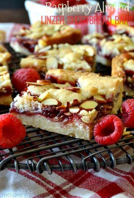 These Raspberry Almond Linzer Bars are like Linzer cookies but in easy bar form!