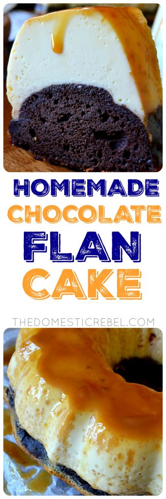 HOMEMADE CHOCOLATE FLAN CAKE COLLAGE
