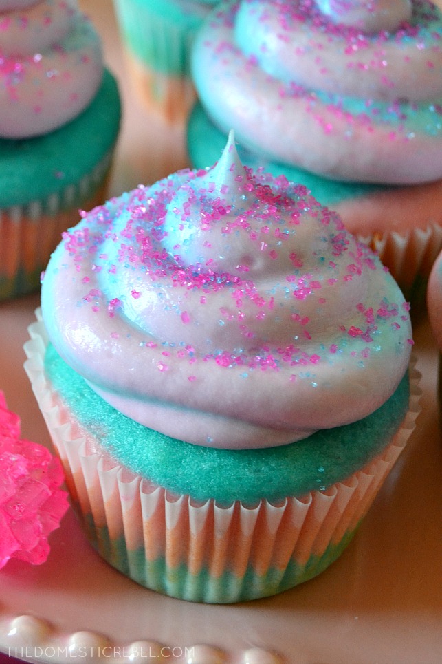 COTTON CANDY CUPCAKE WITH PINK SPRINKLES 