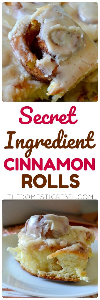 secret ingredient cinnamon rolls collage