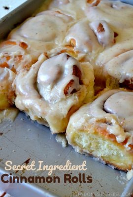 Everyone will go crazy for these SECRET INGREDIENT Cinnamon Rolls! The magic ingredient makes the texture of these rolls unbelievably fluffy, tender and soft. A total crowd-pleaser!