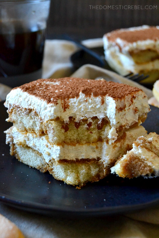 This Perfectly Easy Tiramisu is exactly as the name suggests: SO SIMPLE. Layers of Kahlua-soaked ladyfinger cookies with a whipped cream cheese mixture and lots of cocoa powder! So simple and amazing. 