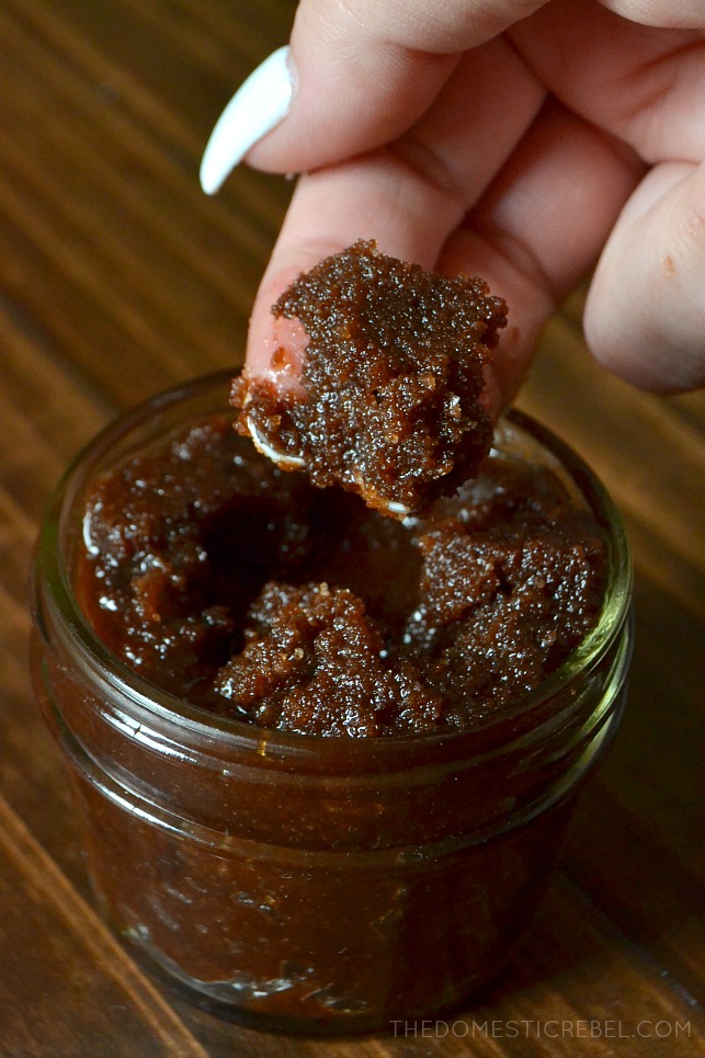 This Chocolate Sugar Scrub is entirely homemade, utterly decadent, and great for gift-giving! Only a few ingredients creates a sumptuous, exfoliating scrub that smells just like gooey chocolate! 