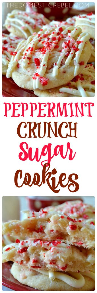 peppermint crunch sugar cookies collage 