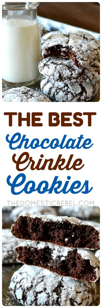 the best chocolate crinkle cookies collage 