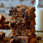 Whole Wheat Almond Butter Blondies are packed with good-for-you ingredients while still tasting sinful! Buttery, tender, chewy, gooey brown sugar whole wheat blondies made with creamy almond butter and dark chocolate chips!