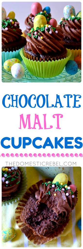 chocolate malt cupcakes collage 