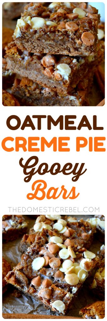 oatmeal creme pie gooey bars collage 