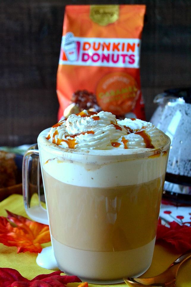 This Caramel Brulee Latte is so creamy, rich, warm, and comforting and flavored with caramel, cinnamon and nutmeg for a delicious, spiced flavor!