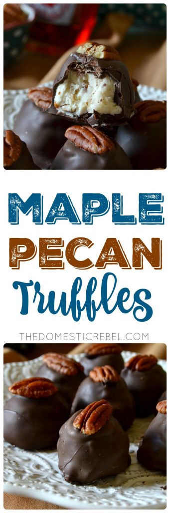 These Maple Pecan Truffles are buttery, sweet, crunchy, nutty and so flavorful as they're made with pure maple syrup in every bite! Easy, no-bake, comes together quickly and are so fantastic! 